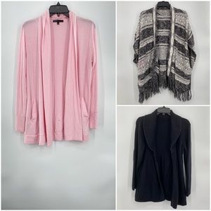 3 Piece Bundle DIY Sweaters Cardigans Open Front All Size Med Variety of Colors